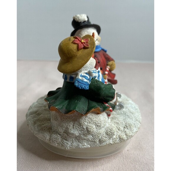 Snowman Family playing in the snow Candle Topper. So cute - Picture 8 of 8